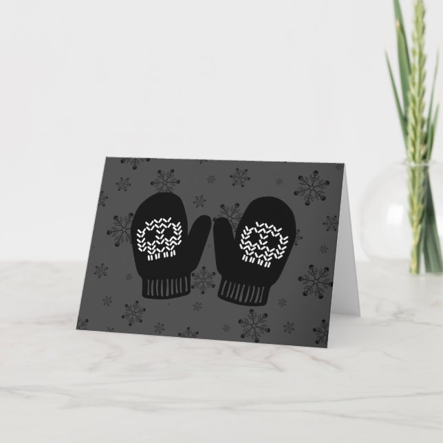 Skull Mittens Feiertagskarte (Vorderseite)