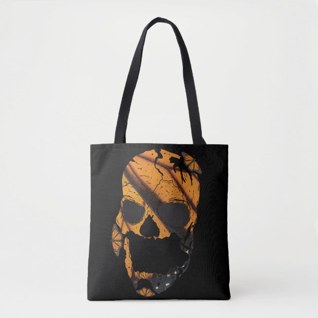Skull Monarch Butterfly Tasche (Vorderseite)