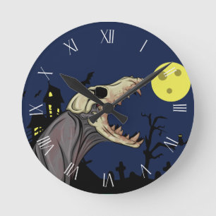Skull Monster Runde Wanduhr