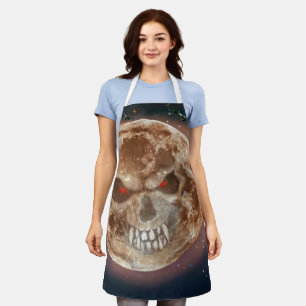Skull Moon Halloween Schürze