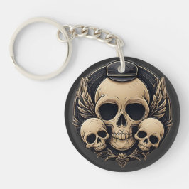 Skull-Motif in einer monochromen Palette Schlüsselanhänger