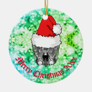 Skull MRI Weihnachtsmannmütze "Christmas 20xx"    Keramik Ornament