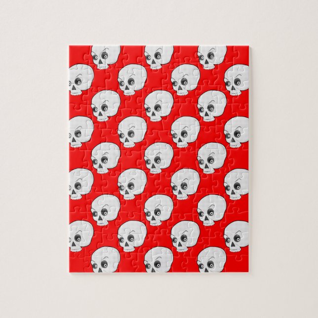 Skull-Muster auf rotem Hintergrund (Vertikal)