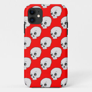 Skull-Muster auf rotem Hintergrund Case-Mate iPhone Hülle