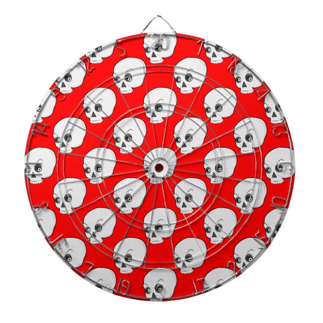 Skull-Muster auf rotem Hintergrund Dartscheibe (vorne)