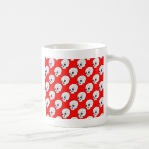 Skull-Muster auf rotem Hintergrund Kaffeetasse