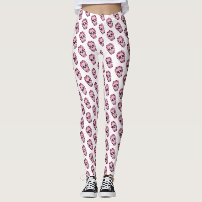 Skull-Muster Benutzerdefinierte Leggings (Vorderseite)