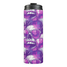 Skull Muster Design mit Lila Sonnenbrille