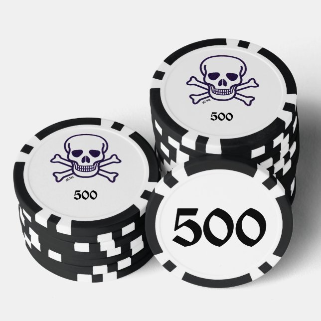 Skull n Bones 500 gestreifter Poker Chip (Stapel)