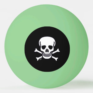 Skull n Bones Black Gree Glo 1 Stern Tischtennisba Tischtennisball