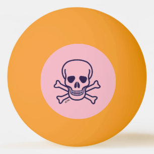 Skull n Bones Pink yello glu 1 Stern Tischtennisba Tischtennisball