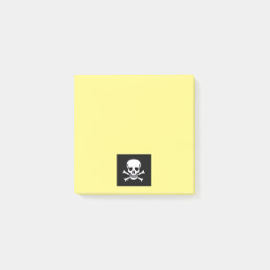 Skull n Bones Schwarz Gelbe Notizblöcke Post-it Klebezettel