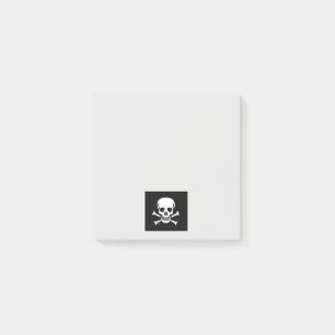 Skull n Bones Schwarz graue Notizblöcke Post-it Klebezettel