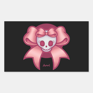 Skull 'n Bows Rechteckiger Aufkleber
