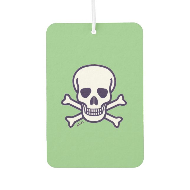 Skull n Knochen, grüne Auto-Lufterfrischer Autolufterfrischer (Vorderseite)