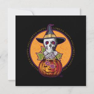Skull 'n Pumpkin Halloween Gruß Karte