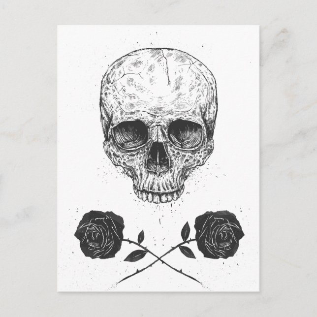 Skull-N-Rose Postkarte (Vorderseite)