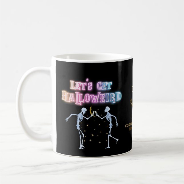 Skull Neon Halloween Halloween Halloween Tanzskele Kaffeetasse (Links)
