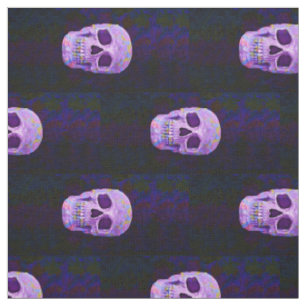 Skull Neon Lila Blue Gothic Day of the Dead Stoff