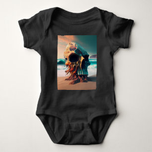 Skull on the Beach Baby Strampler