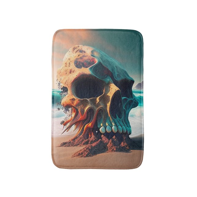 Skull on the Beach Badematte (Vorderseite Vertikal)