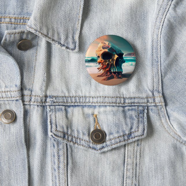 Skull on the Beach Button (Beispiel)