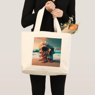 Skull on the Beach Jumbo Stoffbeutel