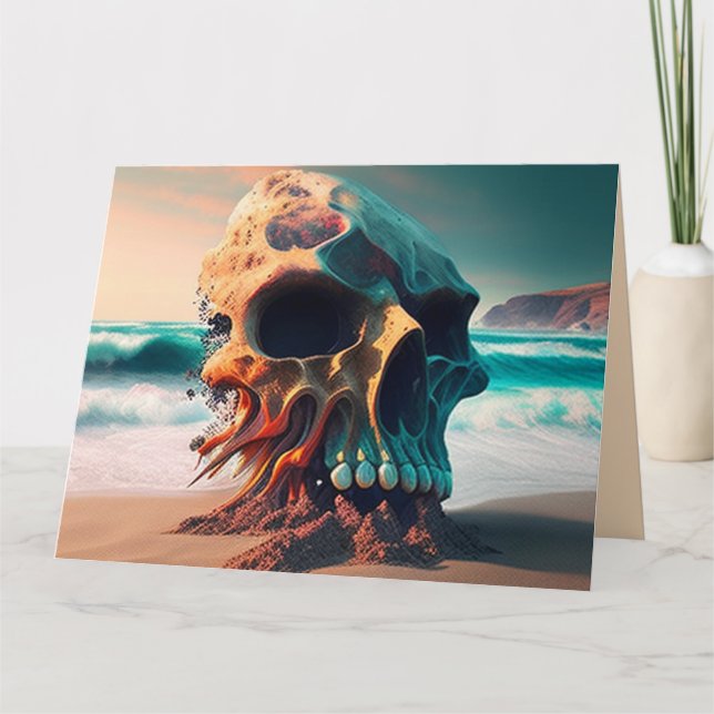 Skull on the beach karte (Vorderseite)