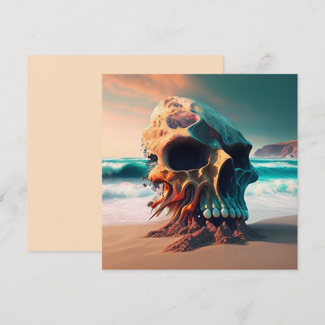 Skull on the beach karte (Vorne/Hinten)