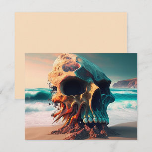 Skull on the Beach Mitteilungskarte