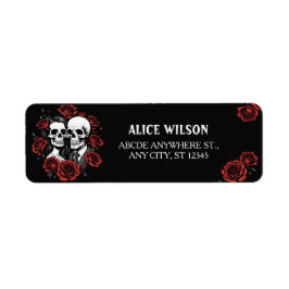 Skull-Paar gothisch mit Rose individuelle Name