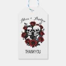 Skull-Paar gothisch mit Rose individuelle Name