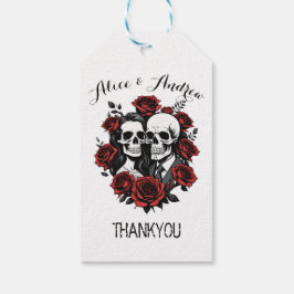 Skull-Paar gothisch mit Rose individuelle Name Geschenkanhänger