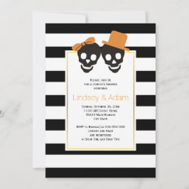 Skull-Paar Halloween Hochzeitspaare Dusche Einladung