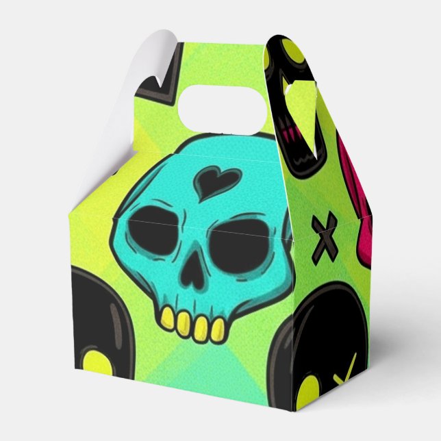 Skull Pattern Favor Box Geschenkschachtel (Vorderseite)