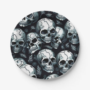 Skull Pattern Halloween Thema Pappteller