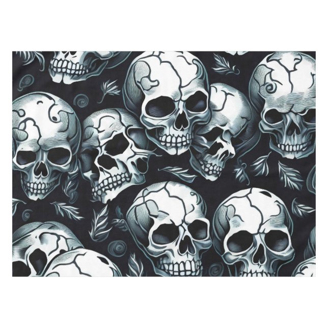 Skull Pattern Halloween Thema Tischdecke (Vorderseite (Horizontal))