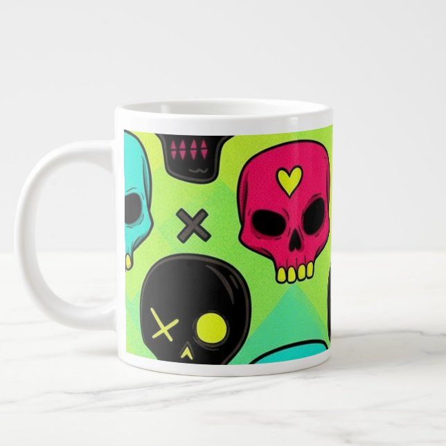 Skull Pattern Jumbo Specialty Mug Jumbo-Tasse (Links)