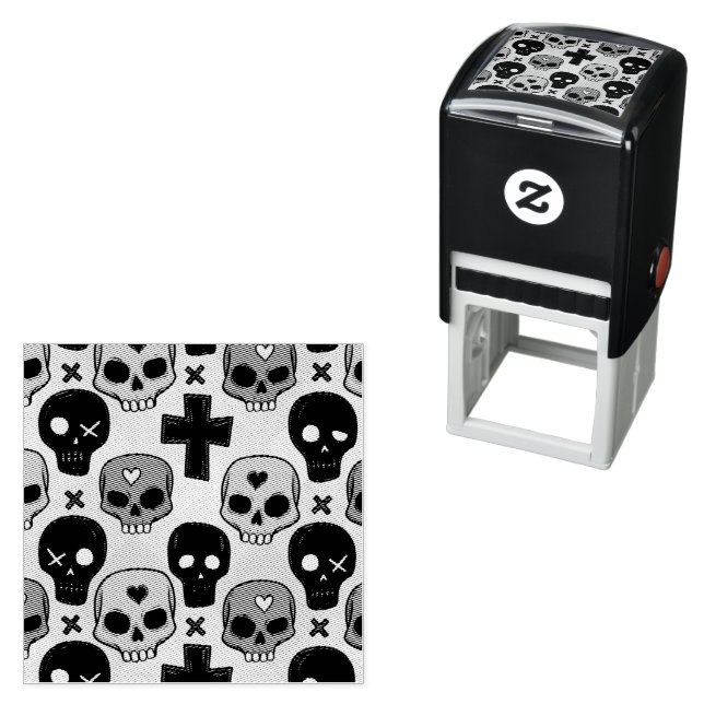Skull Pattern Self Inking Rubber Stamp Permastempel (Beispiel)