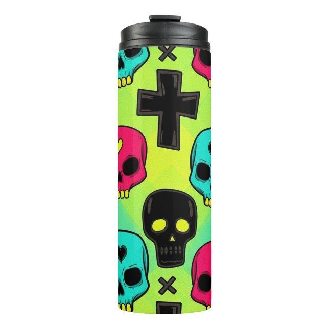 Skull Pattern Thermal Tumbler Thermosbecher (Vorderseite)