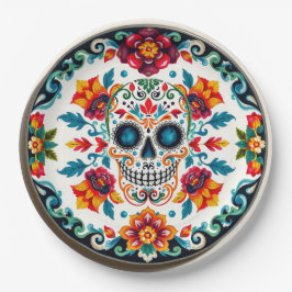 💀 🎉 Skull & Petalware Día de los Muertos Pappteller