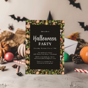 Skull Pflanze Mushroom Blume Abstrakt Halloween Einladung