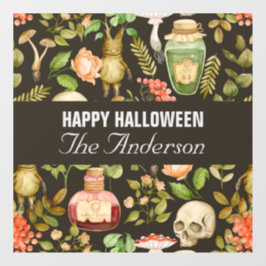 Skull Pflanze Mushroom Blume Abstrakt Halloween Fensteraufkleber