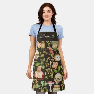 Skull Pflanze Mushroom Blume Abstrakt Halloween Schürze