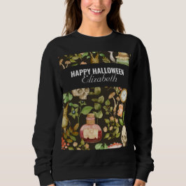 Skull Pflanze Mushroom Blume Abstrakt Halloween Sweatshirt