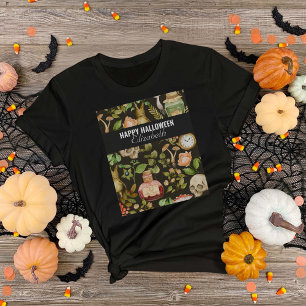 Skull Pflanze Mushroom Blume Abstrakt Halloween T-Shirt