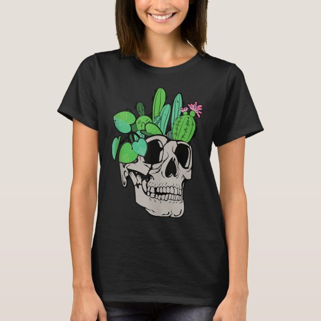 Skull Pflanze Niedlich Garden Doll Planters Funny  T-Shirt (Vorderseite)