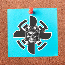 Skull Pilot und Flugzeugpropeller, Minimalistisch,