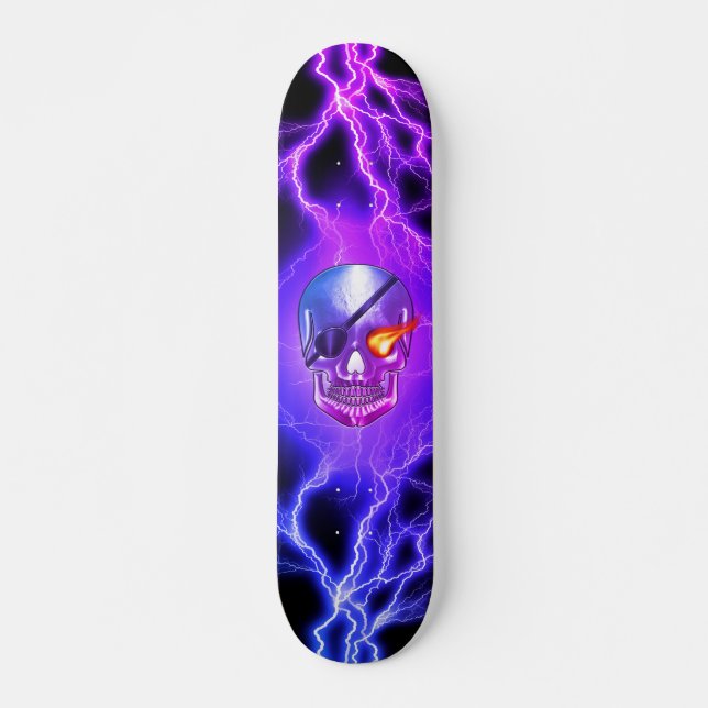 Skull Pirate Eye Patch Skateboard (Vorne)