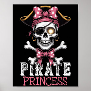 Skull Pirate Princess Crossbones Halloween für Kin Poster